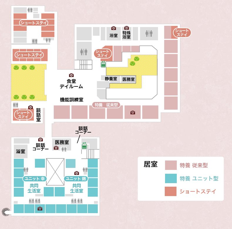 施設内の見取り図 2F